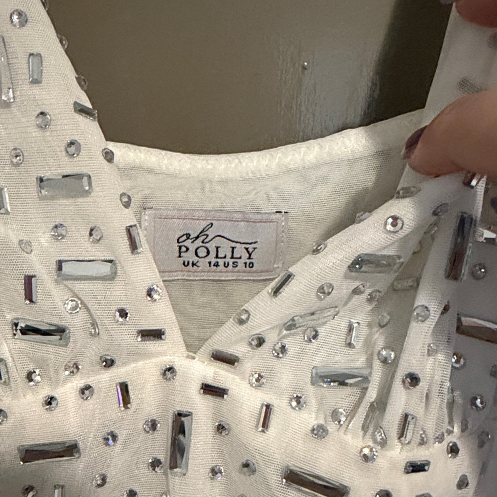Oh Polly White Sequin Mini Dress - Picture 2 of 5